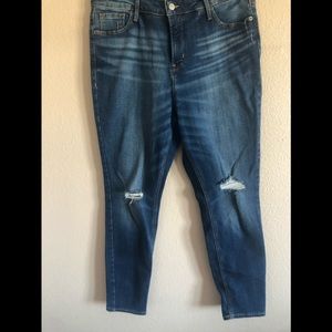 Old Navy High Rise Blue Knee Ripped Jeans